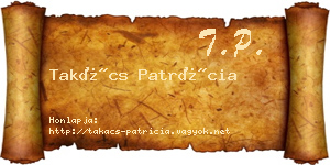 Takács Patrícia névjegykártya